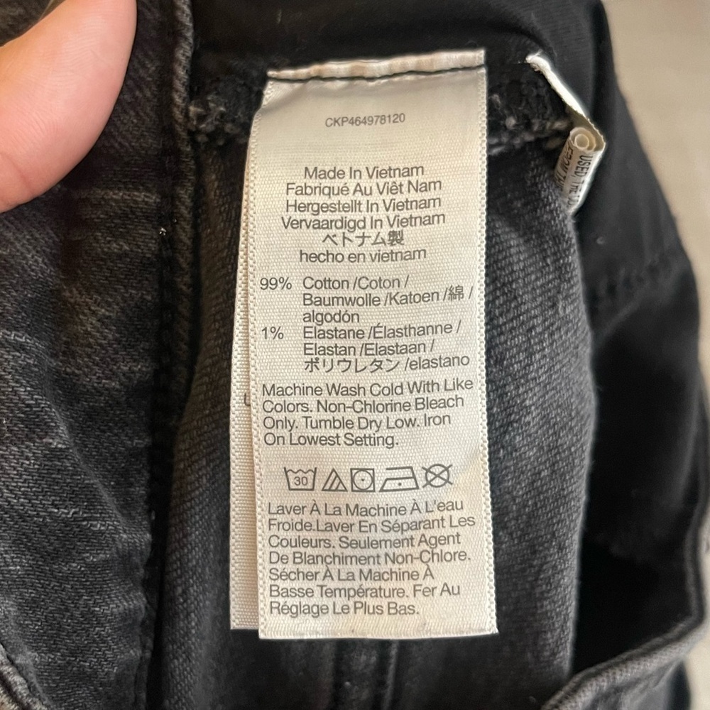 Madewell Curvy Perfect Vintage Jeans Black Gray High Rise Straight Size 25 - Picture 9 of 10